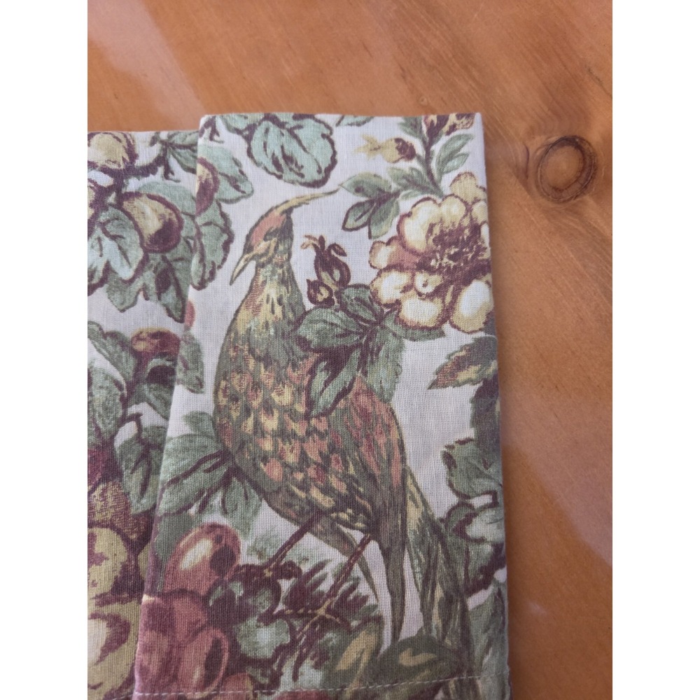 Potterybarn Giorgetta Cloth Napkins Set of 4 Cinnabar Foliage Pheasants Golds